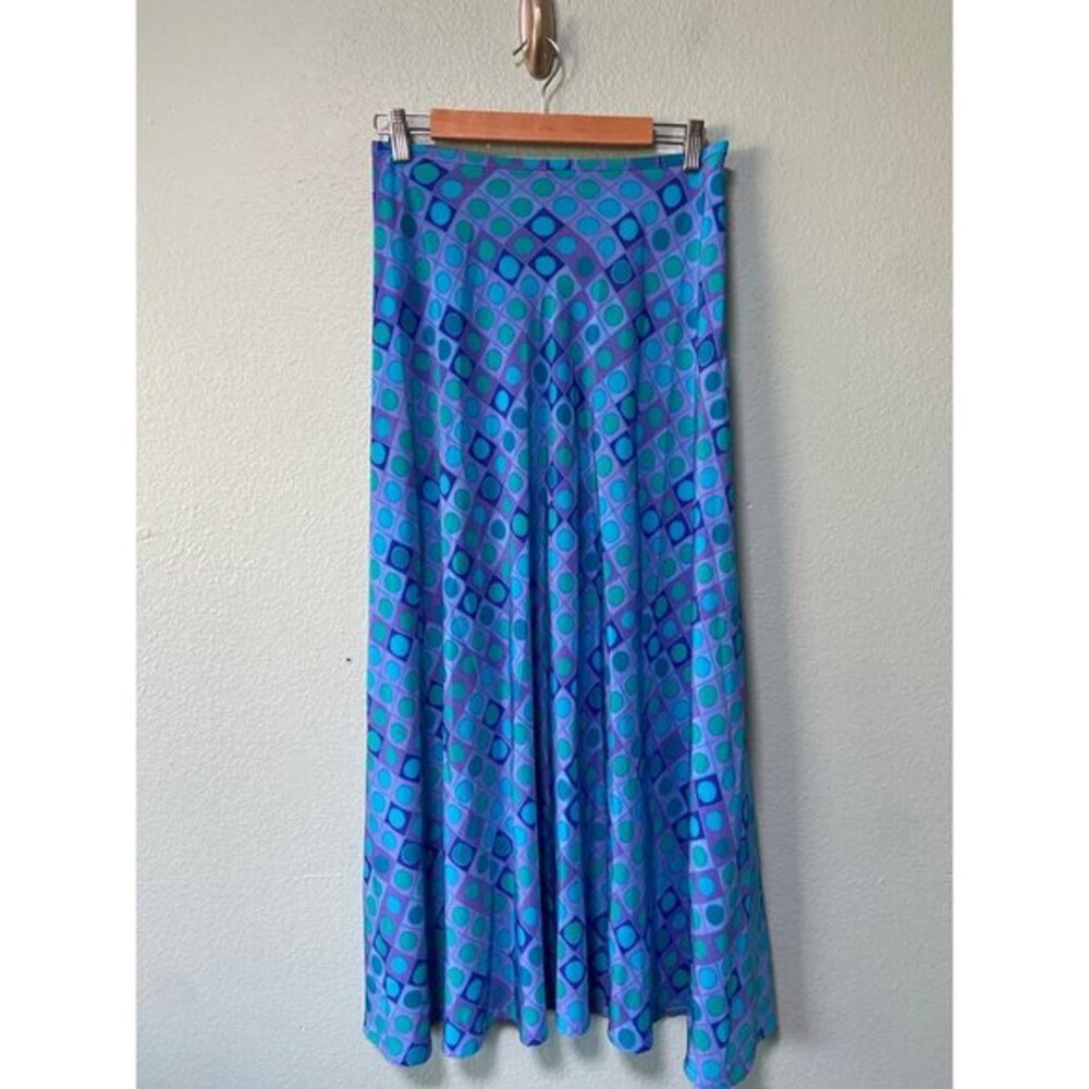 Vintage Cross Canyon Women’s Blue Pattern‎ Midi Skirt Size Large